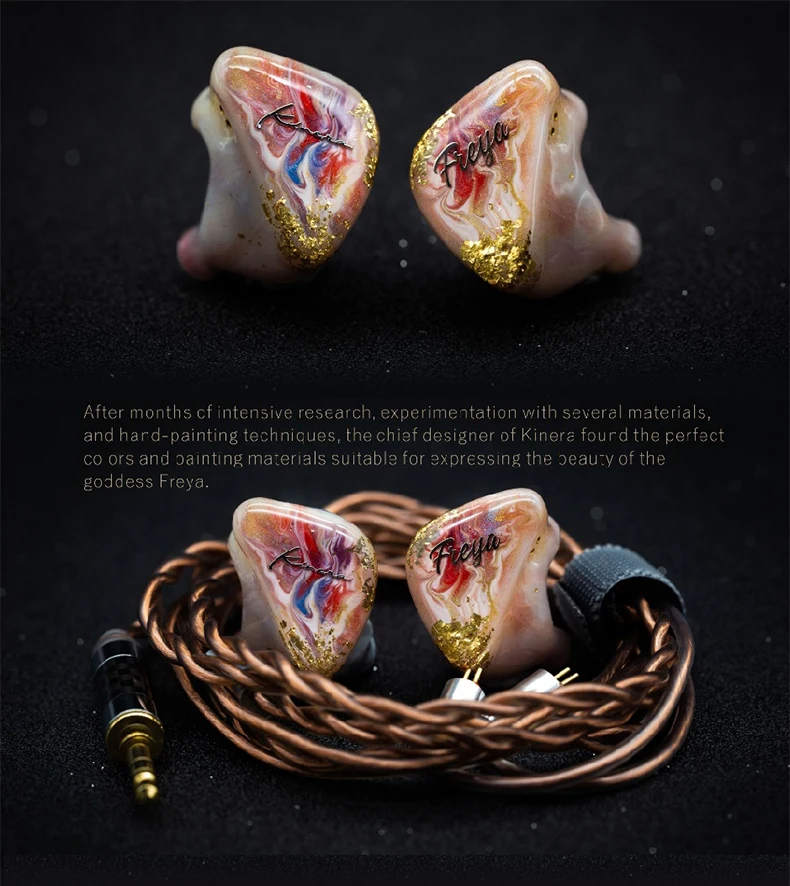 KINERA Freya In Ear Earphones 3BA+1DD Hybrid Hand Painted 