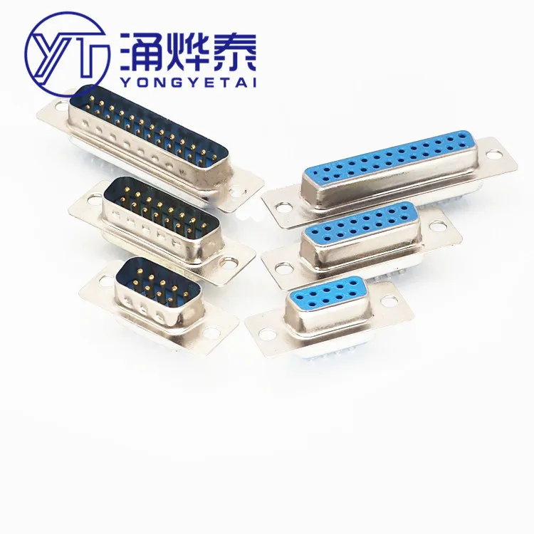 YYT DB9/15/25/37 Welded wire male head female head shell RS232 serial port double-layer connector