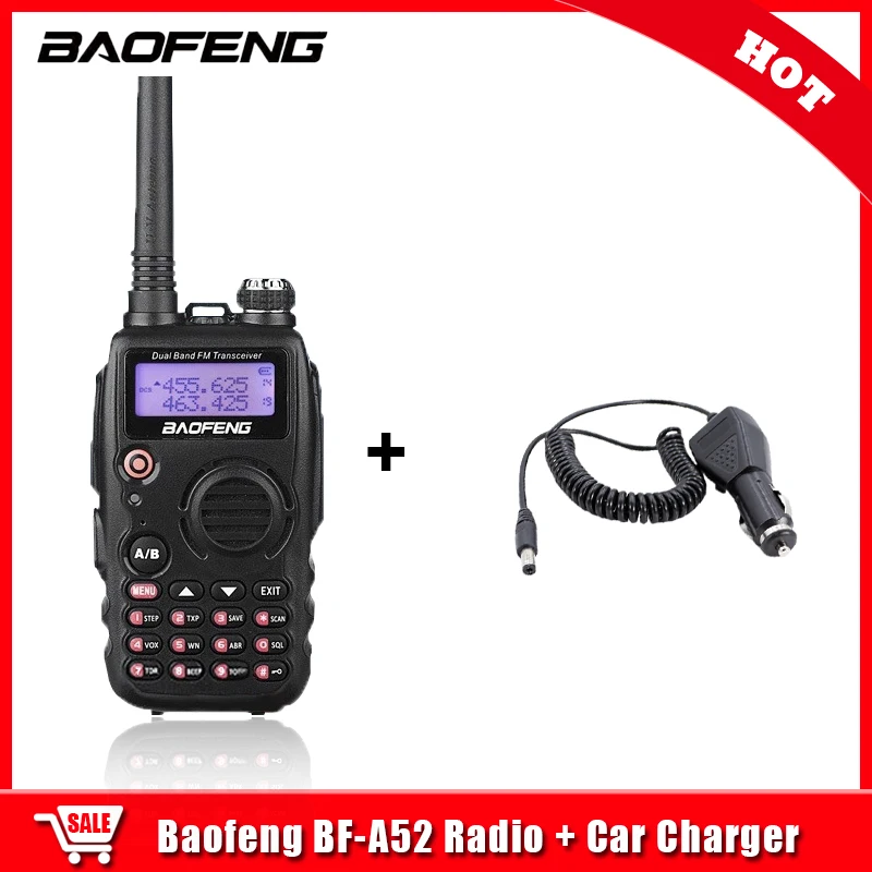 BaoFeng A52 Walkie Talkie 5W 1800mAh Dual Band CB Ham Portable Radio Pofung BF-A52 Original Two Way Radio BFA52 A-52 Transceiver 