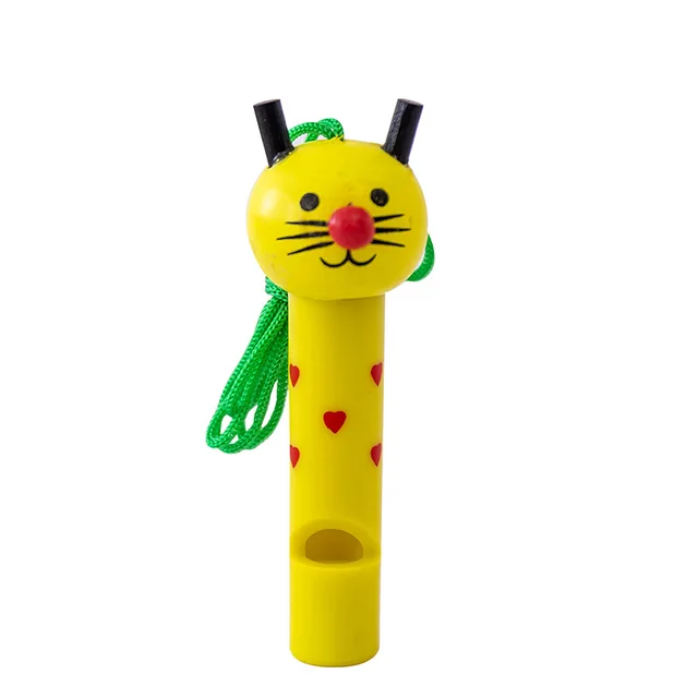 5Pcs Children Wooden Cute Cartoon Animal Small Whistle Baby Early Learning Education Toys Musical Instrument Woodiness Kids Gift 6