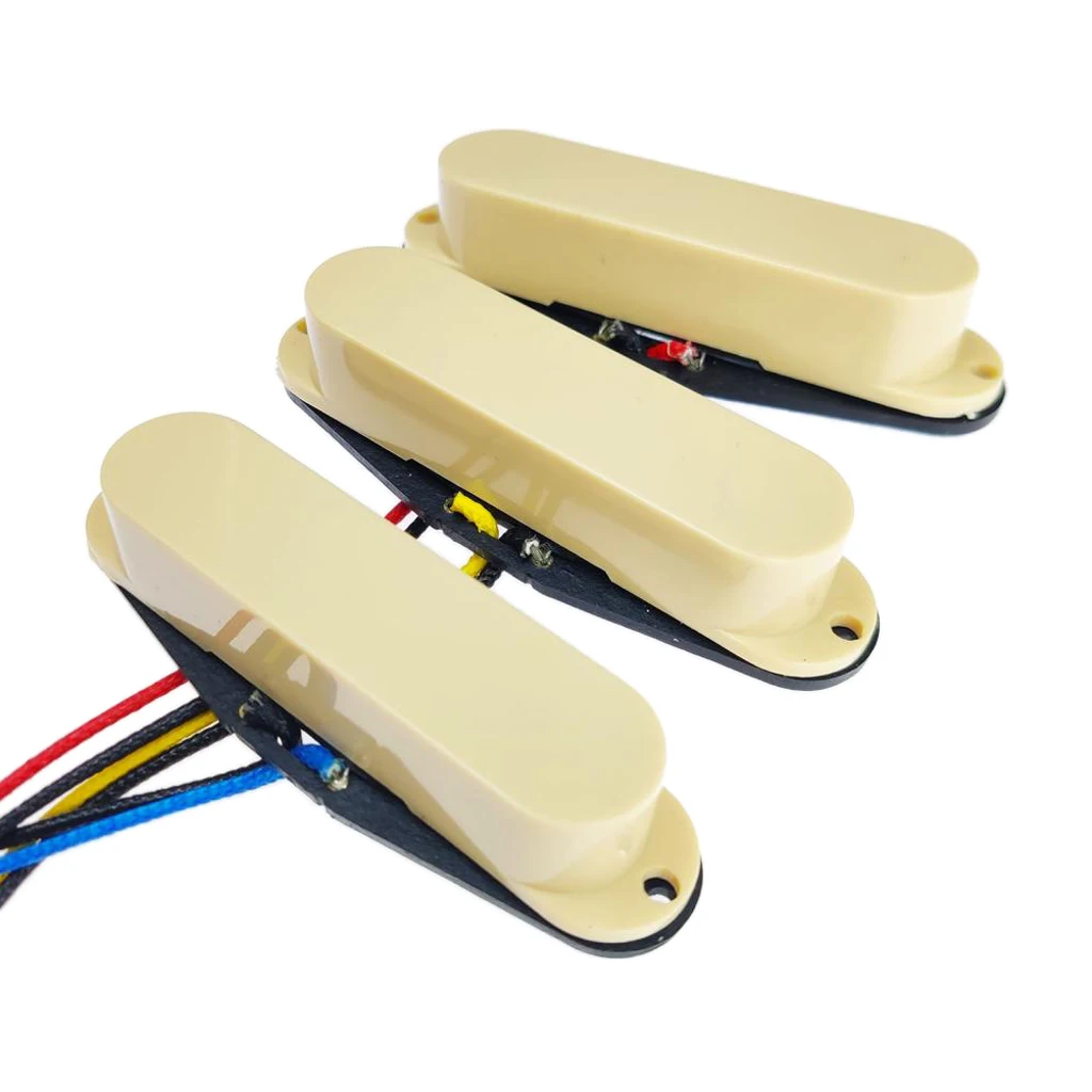 Premium Electric Guitar Pickups Humbucker Single Coil Pickup Set 6 Strings Beige | Спорт и развлечения