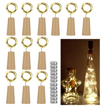 

Cork Shaped LED Night Light Star Light Wine Bottle Lamp For Party Decor 12PCs cork lights 12PCs Alternatively button batteries