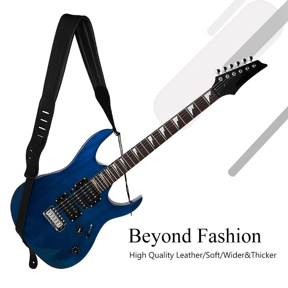 Cuerdas de cuero para instrumentos, correa de hombro para guitarra gruesa y longitud ajustable para bajo, guitarra eléctrica acústica, color negro|Partes y accesorios de guitarras| - AliExpress