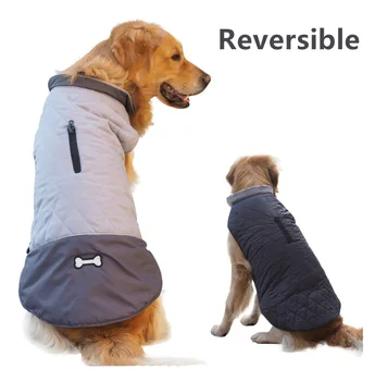 

Wholesale Pet Clothes Large Dog Winter Autuman Jacket Vest Double-sided Wearable Small Dogs Outdoor Coat Slightly Waterproof
