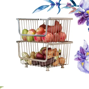 

Storage Rack Stainless Steel Storage Rack Multifunctional Storage Basket Sundries Shelf Fruit Vegetable Shelving for Bathroom Be