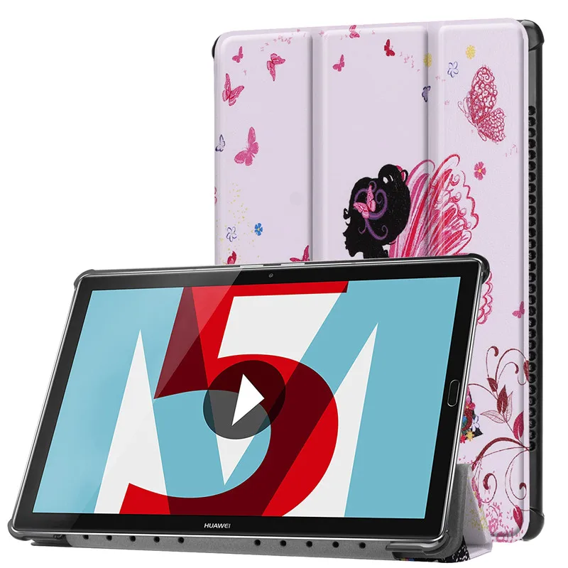 Разноцветный окрашенный чехол для планшета huawei MediaPad M5 10," CMR-AL09 CMR-W09 из искусственной кожи планшет Смарт Магнитный Складной футляр