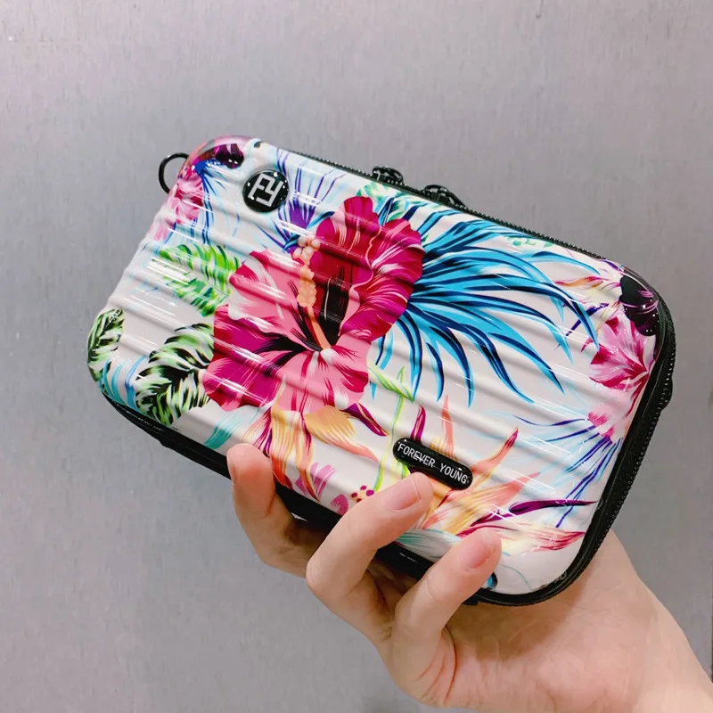 PVC Small Girl Shoulder Cosmetic Box Toiletry Bag Make Up Case Travel Organizer Functional Bags Cases Makeup Kit Koffer - Цвет: narcissus