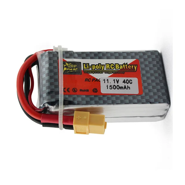 5個/ロット ZOP パワー LiPo バッテリー 11.1V 1500mAh 3S 40C