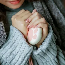 Новинка, грелка для рук, кошачья лапа, милый грелка для рук, зимний нагрев, портативный, мини USB, зарядка для мобильного телефона, удобный, согревающий, 3,7 в/3000 мАч