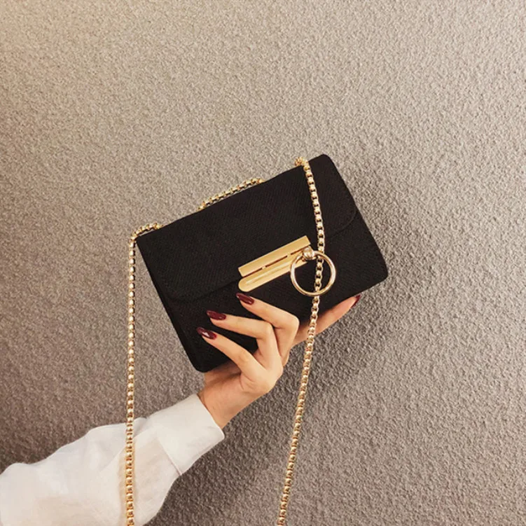 

Small Bag Women 2019 New All-around Texture Canvas Ins Messenger Bag High-level Feeling Foreign Air Chain Bag Trend