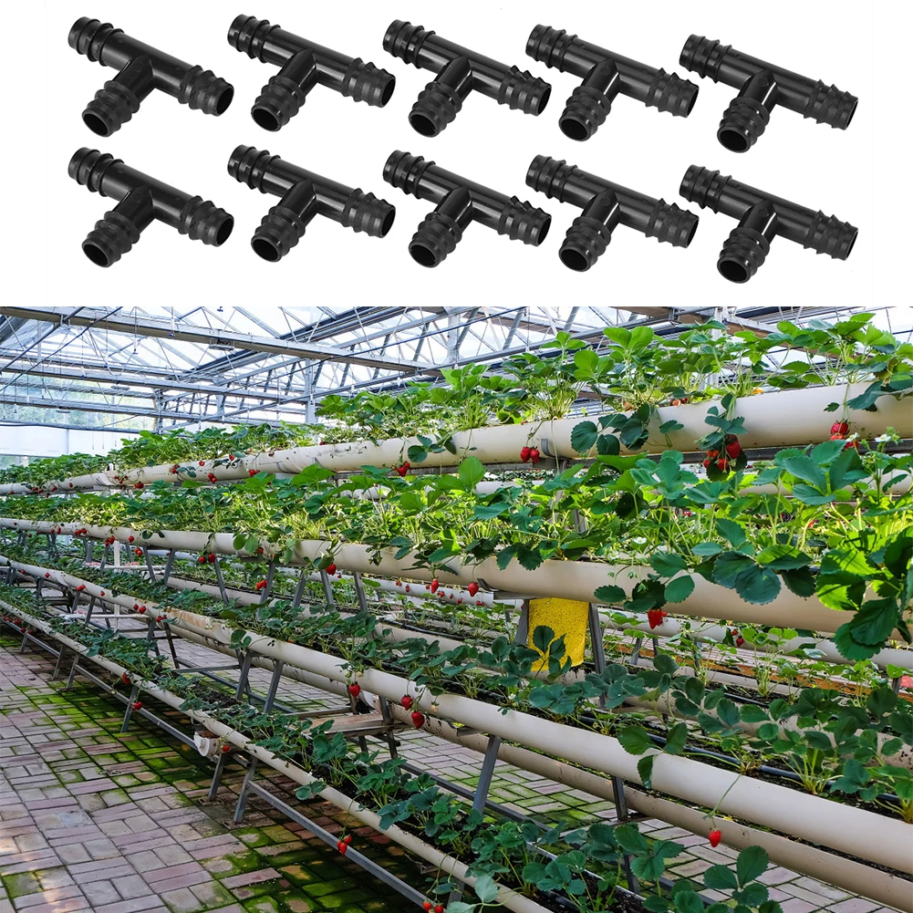 

10pcs 16mm PE Pipe Connectors Garden Watering Micro Drip Irrigation Pipe Hose Joints Hi-Quality Tube Pipe Water Switch