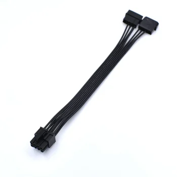 

100pcs/lot Dual Molex 4 pin to 8(6+2)Pin PCI Express Video Card Pci-e ATX PSU Power Adapter 18AWG Cable