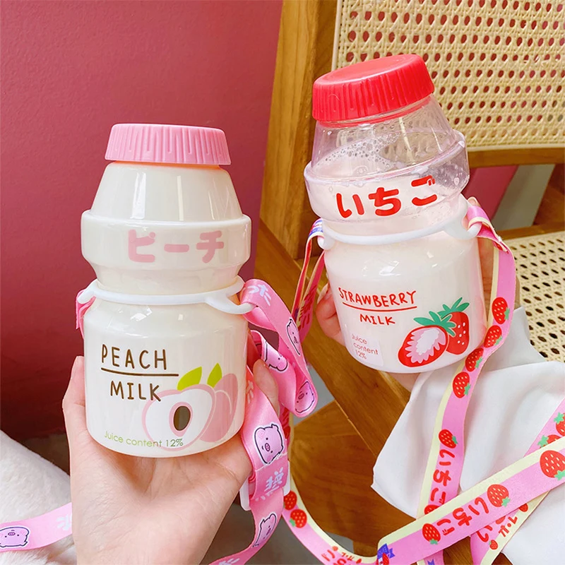480ml Plastic Water Bottle Tour Drinking Bottle Yakult Shape Cute Kawaii Milk Carton Shaker For Kids/Girl/Adult Glass HOT