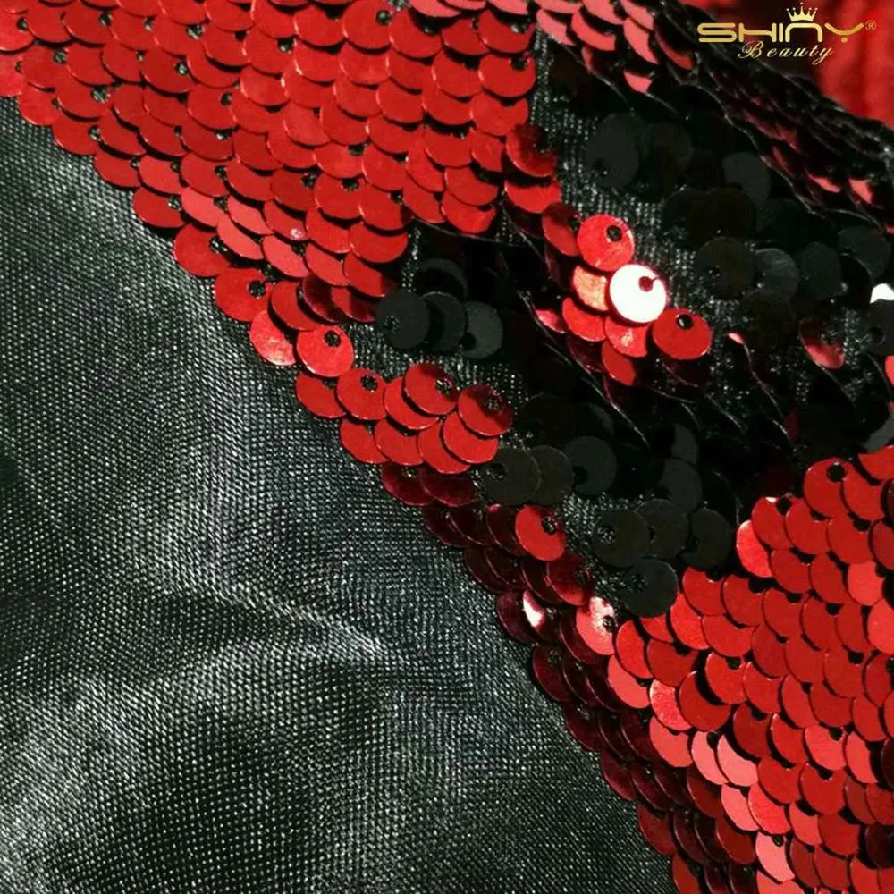 92x125cm Sequin Fabric Reversible Black Flipping Sequin Fabric 1 Yard DIY Handmade Material-M191009