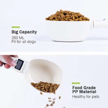 

Hot Measuring Spoon Cup Pet Food Water Scoop Kitchen Scale Spoon Portable Removeable With Led Display Dog Feeding Dog Supplies
