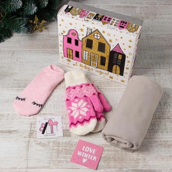 

Gift set "Love winter" mittens, blanket and socks 5386028