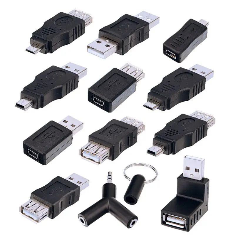 

Portable USB Adapters Set Plug-and-play Portable OTG Converter Connector, Support Data Sync And Charging 12pcs/set