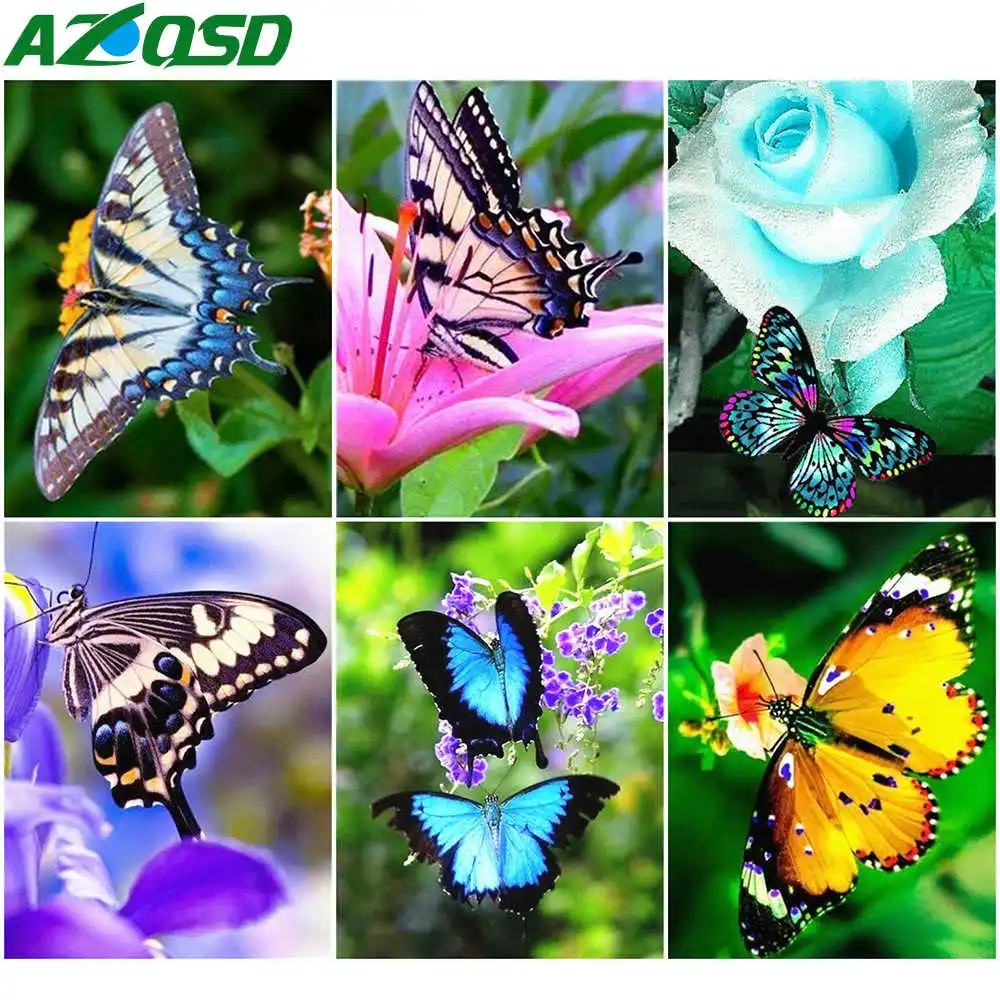 Алмазная вышивка AZQSD в виде бабочки наборы для вышивки крестиком настенная
