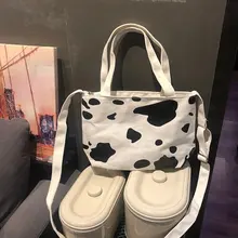 INS/Лидер продаж, сумка Для женщин Стиль Мода милый Най niu Вэнь сумка на плечо Сумки-холсты улица оснастки Сумки из натуральной кожи