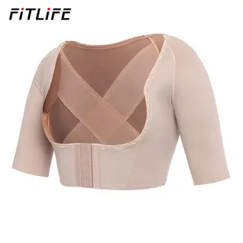 

FITLIFE Women's Shapewear Tops Back/Bra Support Plus Size Shapewear Short Sleeve Slim Crop Top Shaper Underbust Black Beige