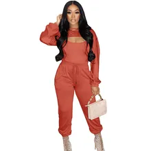 

Casual Ladies Tracksuit Outfits Fashion Solid Color Long Sleeve Top 3 Piece Set 2022 Spring New Slim Sling Sexy Ladies Pants Set