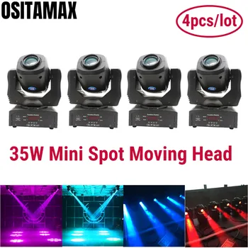 

4PCS Mini LED Spot Light Moving Head Light 35w Disco DJ Lighting Stage Gobo Light DMX512 Control Spot for Show Christmas Party