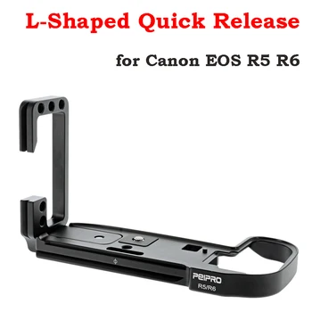 

PEIPRO L-Shaped Quick Release L Plate Clamp Fast Loading Seat Rotatable Bracket 1/4" Threads for Canon EOS R5 R6 Camera