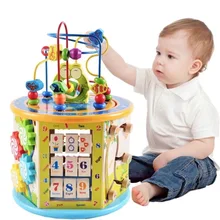 Детские бусины, шкатулка для драгоценностей, детские игрушки, строительные блоки для детей 1-2-3 лет, 6-12 месяцев, головоломка для мальчиков и девочек