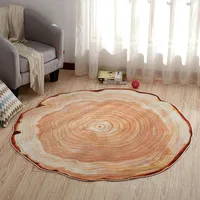 3D Carpet Wood Grain Annual Rings Round Chair Mat 2