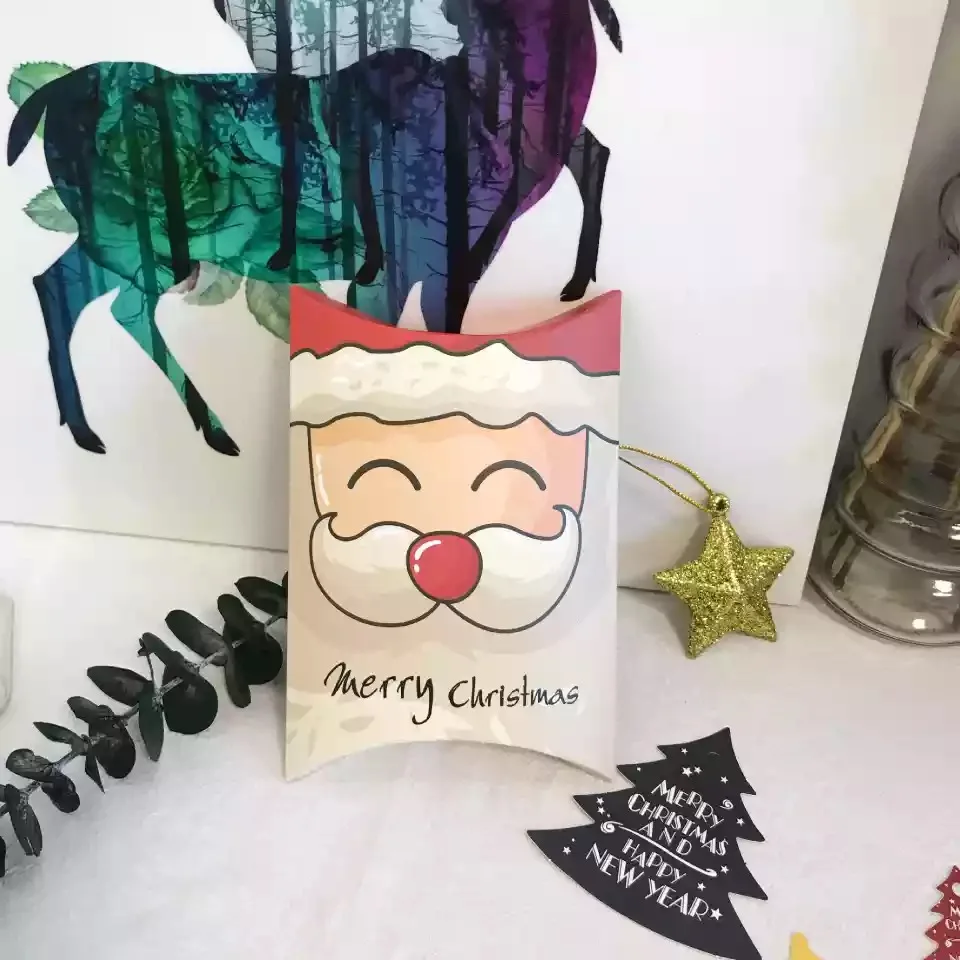 Smile Santa Claus 1 шт., Подарочная коробка Санта-Клауса для рождественских конфет, упаковочные бумажные пакеты для печенья для рождественской вечеринки, Подарочный декор для детей - Цвет: Smile Santa Claus