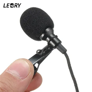 

LEORY 2.5m Omnidirectional Metal Microphone 3.5mm Jack Lavalier Tie Clip Microphone Mini Audio Mic for Speech Leture