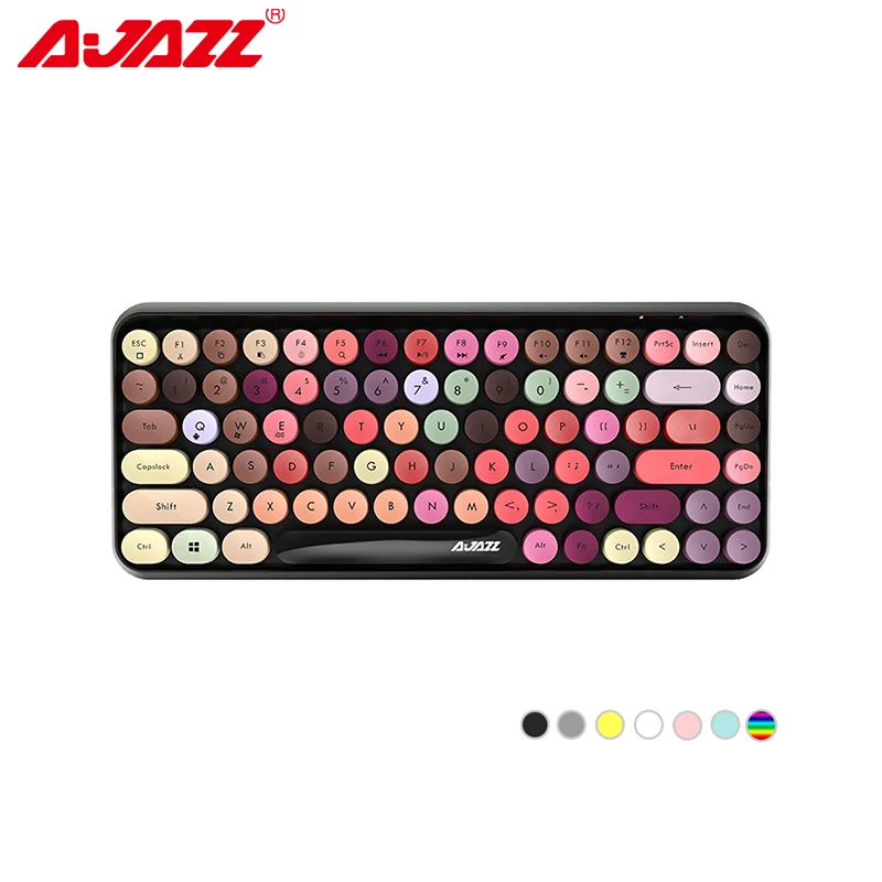 

Ajazz 308i Wireless Gaming Keyboard Bluetooth Keyboard 84 Round Keys Multi-Color For Desktop Laptop Windows Mac Android iOS