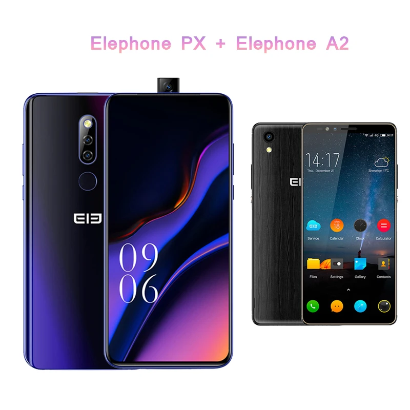 Elephone PX Android смартфон 6,5" FHD+ полноэкранный 16 МП всплывающая камера мобильный телефон Android 9,0 мобильный телефон с отпечатком пальца - Цвет: With Elephone A2