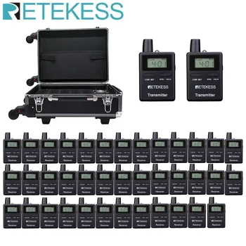 

RETEKESS TT109 Tour Guide System Wireless Transmitter +38 Receiver+Charging Case For Church Translation Meeting Riding Teaching