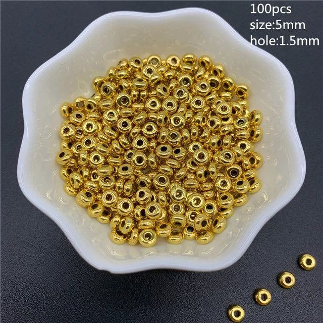 Brass Beads Natural stone shape 5mm hole size 1.5mm