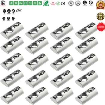 

4040 Series M8 T Slot Nuts Roll-in Spring Ball Loaded Elastic Nuts Steel for Aluminum Extrusion Profile Rail Slot for 3D Printer