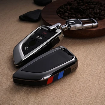 

Plating Remote Controller Key Bag Holder fit bmw blade KeyChain Car key Cover Case for BMW X1 X5 X6 F15 F16 F48 BMW 1 / 2 Series