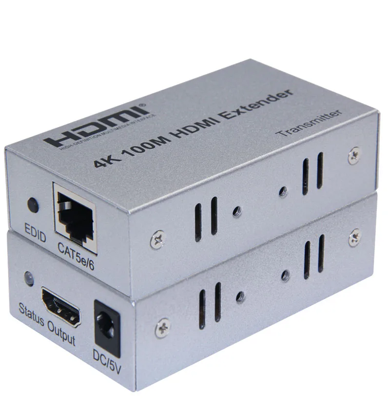 4K 30HZ 100M HDMI удлинитель через Cat 5e 6 CAT6 RJ45 Ethernet Lan кабель удлинитель 1080P 4K x 2K для PS4 DVD компьютера ПК к телевизору HD tv - Цвет: Silver