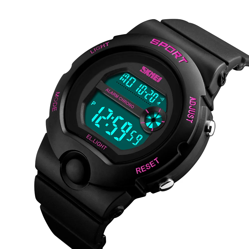 SKMEI модные уличные спортивные женские часы водонепроницаемые Chrono женские часы дисплей недели будильник цифровые наручные часы 1334