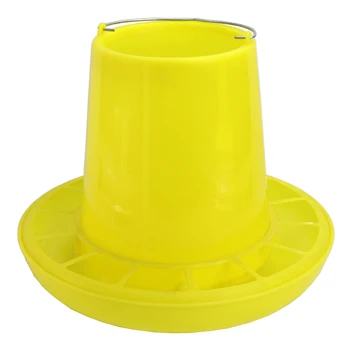 

1/2.5/4/6/8/10Kg Poultry Chicken Fodder Feeding Tools Yellow Plastic Thicken Feeders Container Birds Pigeon Feed Bucket Farming
