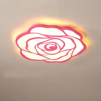 

HAIXIANG LED Romantic Bedroom Ceiling Lamp Iron Rose Lamp Dimmable Lighting Anniversary