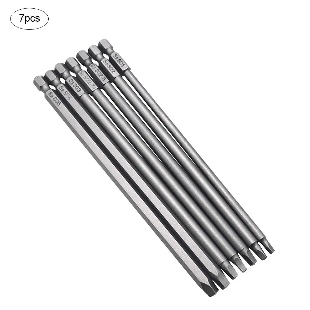

7pcs Electric Square Screwdriver Bit Set Hex Handle 150MM Accurately Strong Magnetic High Quality Steel