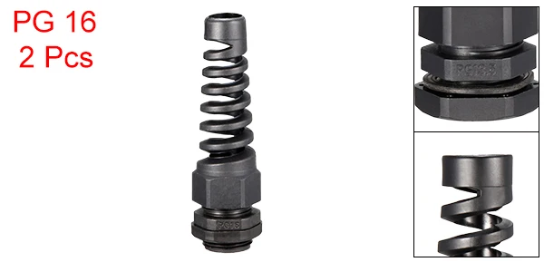 PG16 for 10-13mm 2x Uxcell 1-20 шт. PG7 PG9 PG11 PG13.5 PG16 кабельный ввод Водонепроницаемый IP68 нейлоновый Шарнир регулируемый фиксатор с сбросом напряжения черный - Цвет: PG16 for 10-13mm 2x