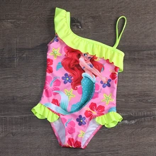 Окончательная распродажа! Цельный купальник для девочек от 3 до 8 лет, детский купальный костюм, пляжная одежда с рисунком для девочек купальный костюм- H02/H033
