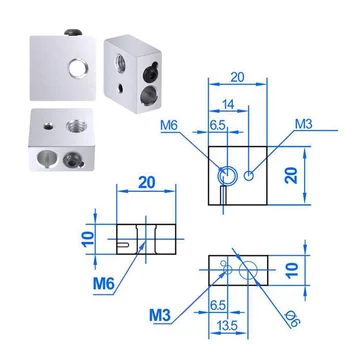 

15pcs/Set Throat Tube Extruder Nozzle Print Heads Heater Blocks For 3D Printer