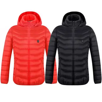 

Men Women USB Electric Battery Heated Jackets Outdoor Long Sleeves Heating Hooded Coat Jackets Warm Winter Thermal Clothing #ND