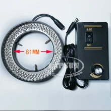 Макс 81 мм большой внутренний диаметр металлический корпус дом 10 Вт 156 светодиодный кольцо для микроскопа свет Промышленный ламповый осветитель 100-240 В AC Вход