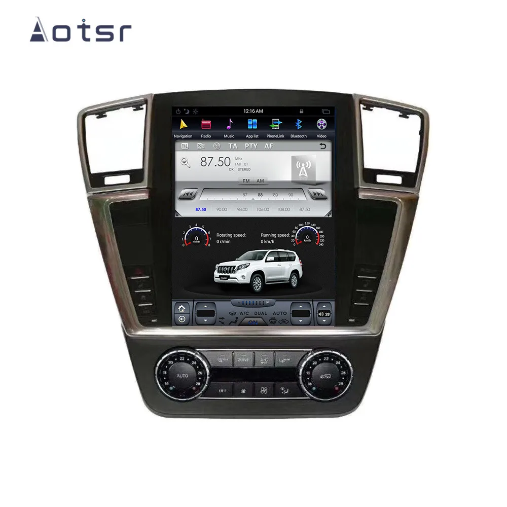 Aotsr Tesla 12," вертикальный экран Android 7,1 автомобильный DVD мультимедийный плеер gps навигация для MERCEDES-BENZ мл 2012- GL 2013