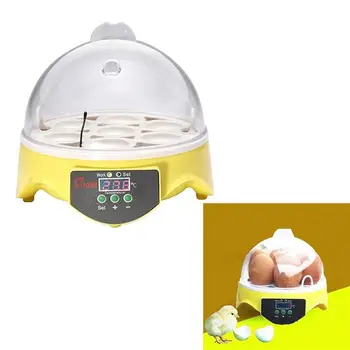 

Mini 7 Egg Incubator Poultry Brooder Digital Hatchery Half Automatic Chicken Incubators Hatcher for Animals Duck Bird Pigeon