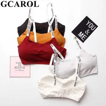 

GCAROL Girls Gather NO Steel Ring Sports Bras Exercise Fitness Brassieres Three Rows Of Buttons Wrapped Female Sexy Underwear